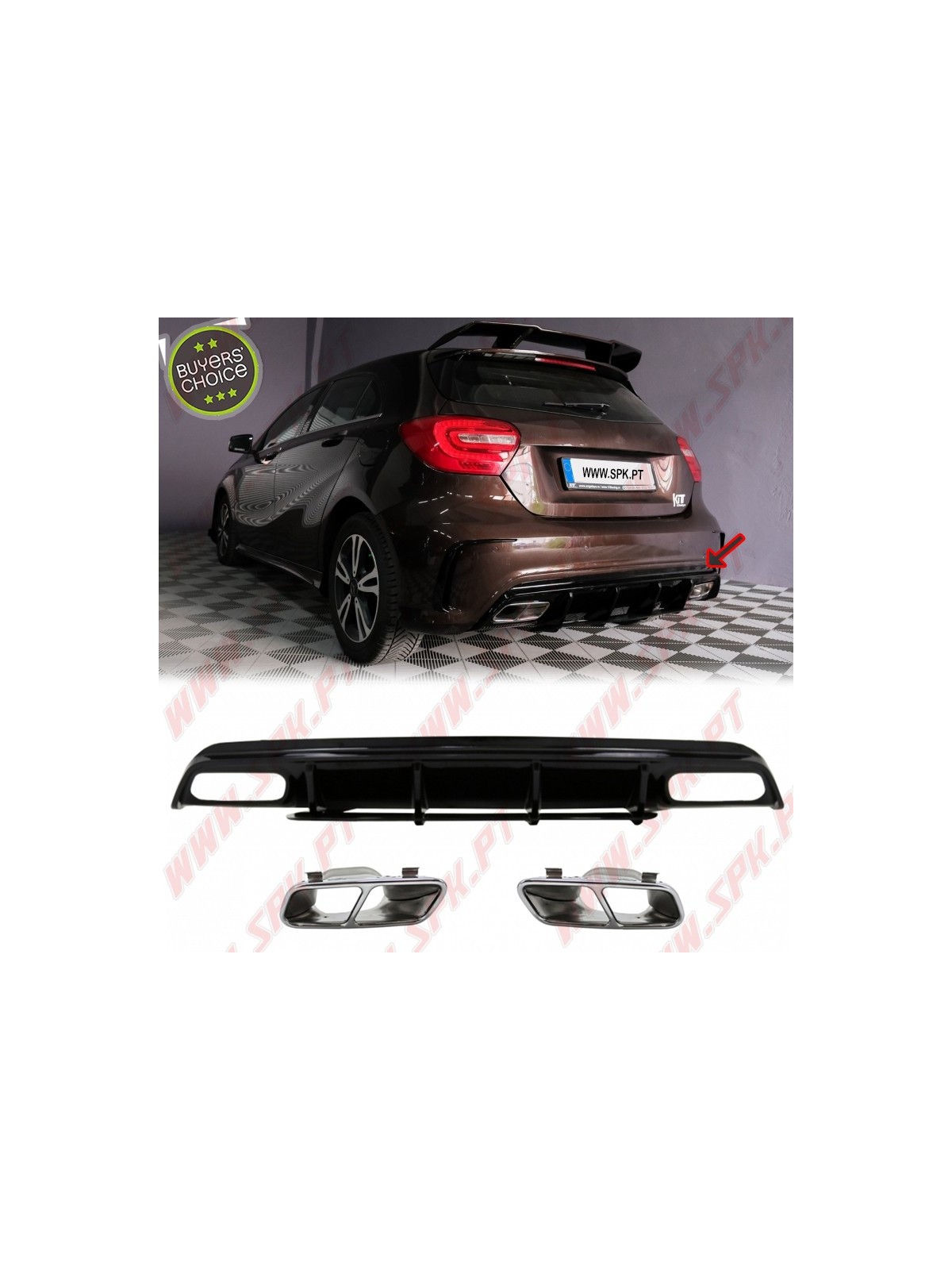 Difusor Traseiro + Ponteiras Look A45 Facelift - Mercedes W176 (2012-2018)