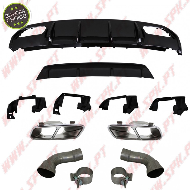 Difusor Traseiro + Ponteiras Look A45 Facelift - Mercedes W176 (2012-2018)