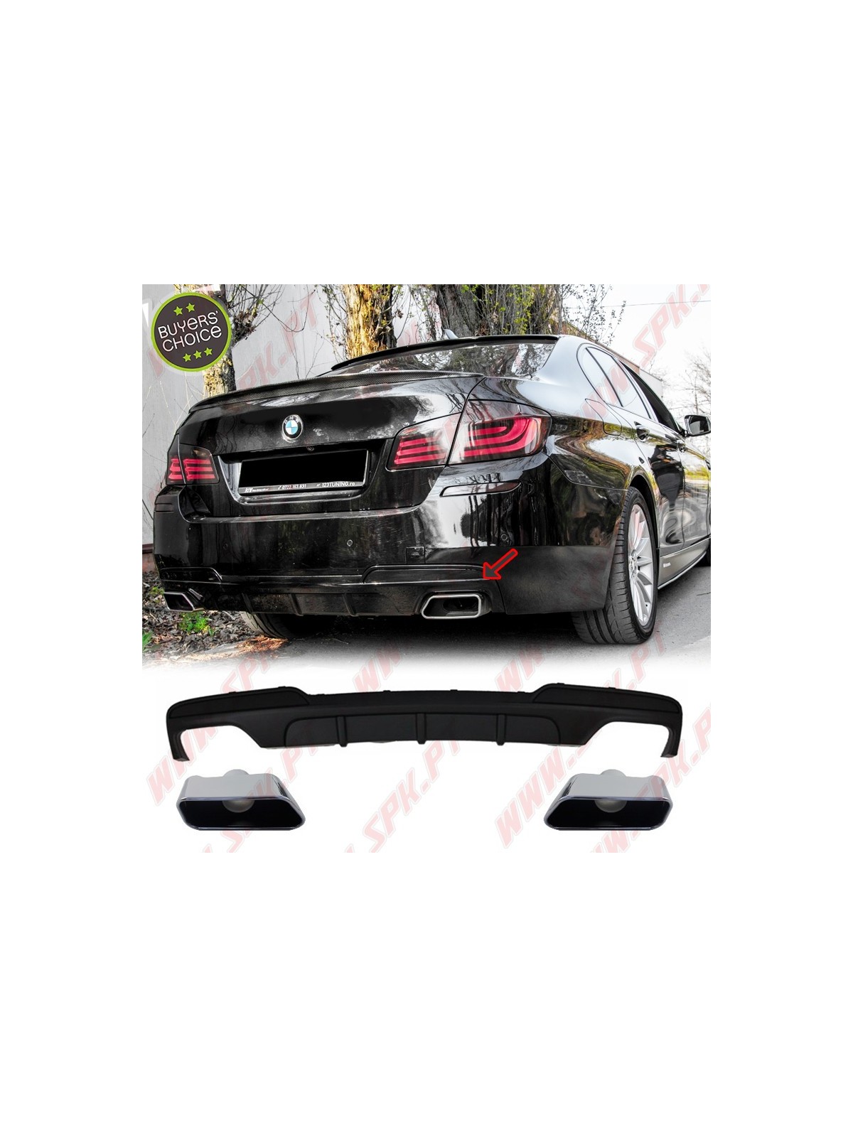 Difusor Traseiro + Ponteiras Look M-Performance - BMW F10 / F11 (2010-2017)