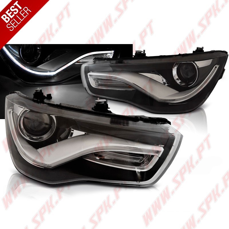 Faróis DRL LED / Black - Audi A1 8X (2010-2014) Faróis DRL LED / Black - Audi A1 8X (2010-2014)