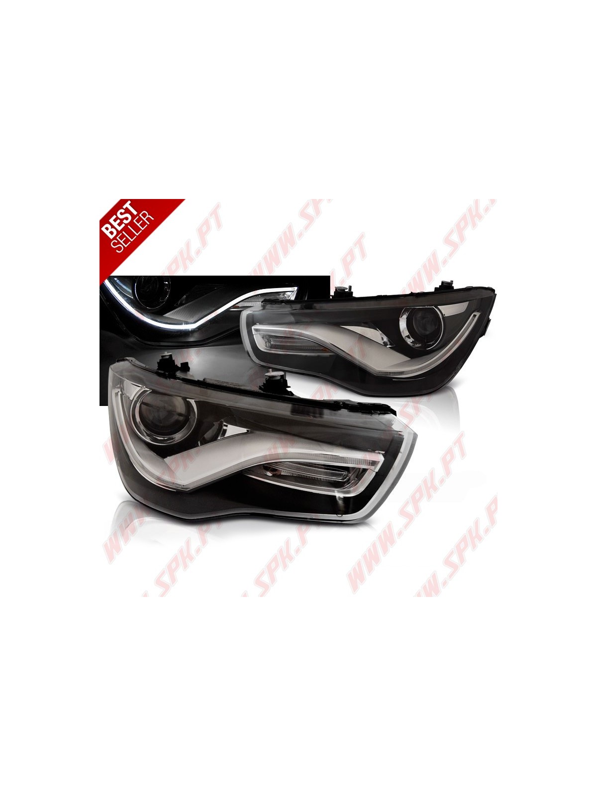 Faróis DRL LED / Black - Audi A1 8X (2010-2014) Faróis DRL LED / Black - Audi A1 8X (2010-2014)
