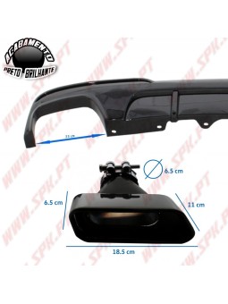 Difusor Traseiro + Ponteiras Black Edition Look M-Performance - BMW F10 / F11 (2010-2017)