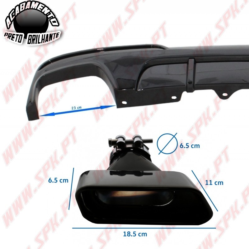 Difusor Traseiro + Ponteiras Black Edition Look M-Performance - BMW F10 / F11 (2010-2017)