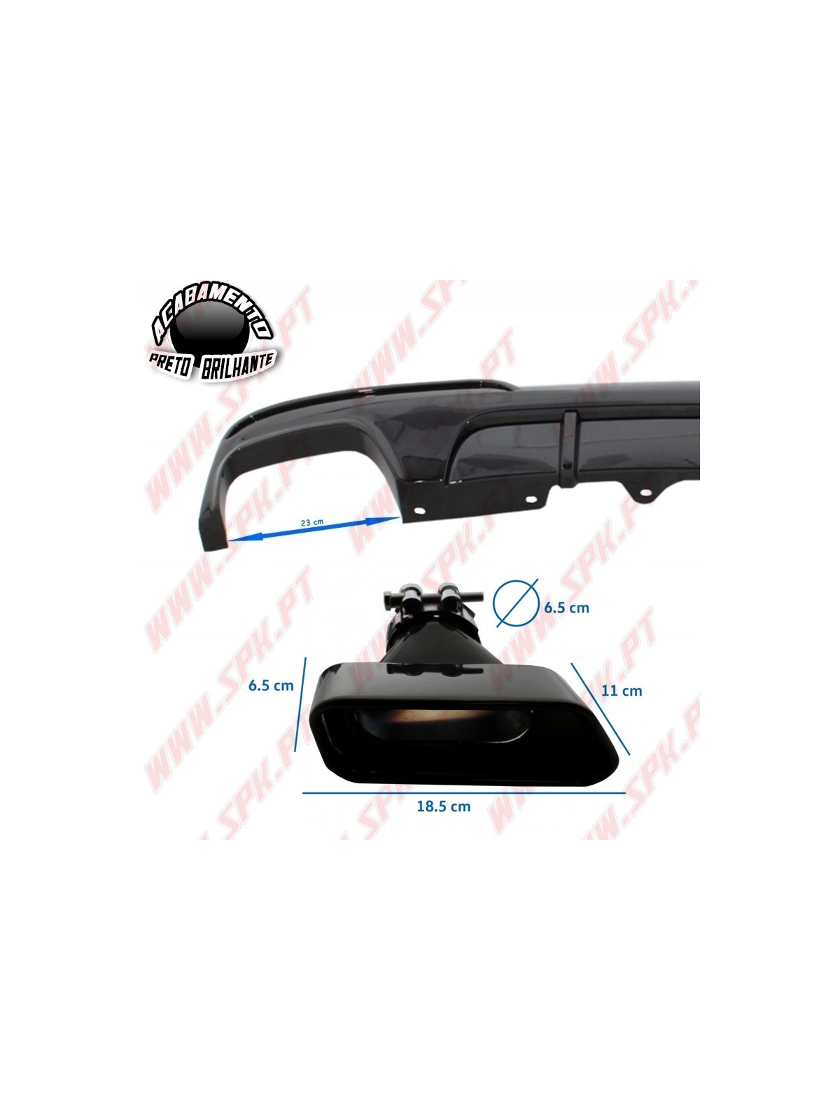 Difusor Traseiro + Ponteiras Black Edition Look M-Performance - BMW F10 / F11 (2010-2017)