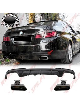 Difusor Traseiro + Ponteiras Black Edition Look M-Performance - BMW F10 / F11 (2010-2017)