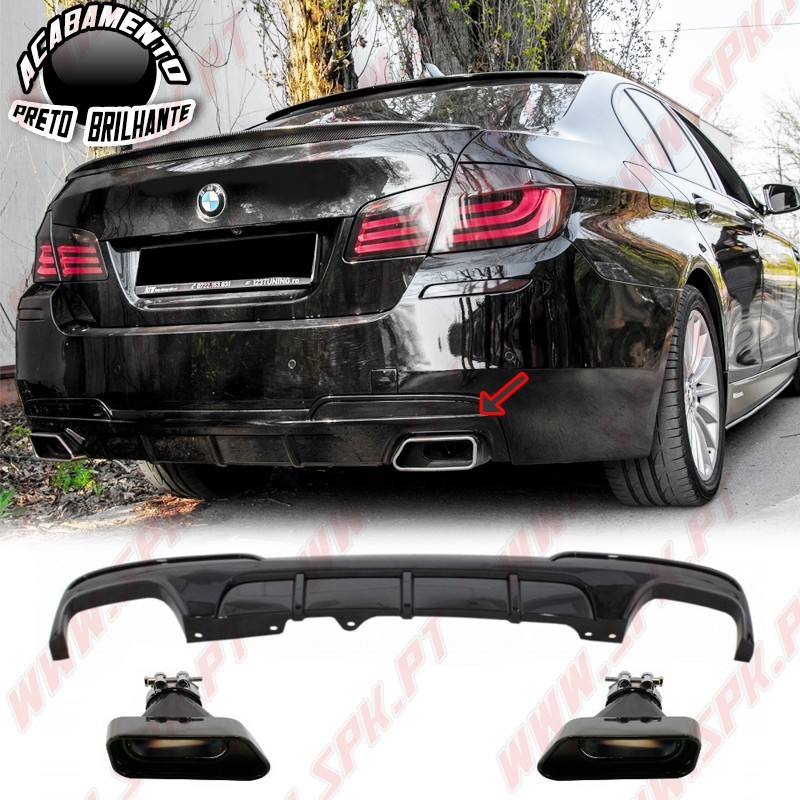 Difusor Traseiro + Ponteiras Black Edition Look M-Performance - BMW F10 / F11 (2010-2017)