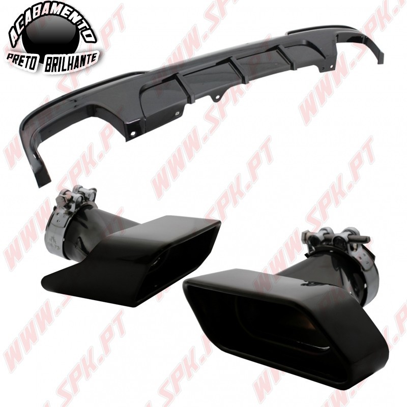 Difusor Traseiro + Ponteiras Black Edition Look M-Performance - BMW F10 / F11 (2010-2017)