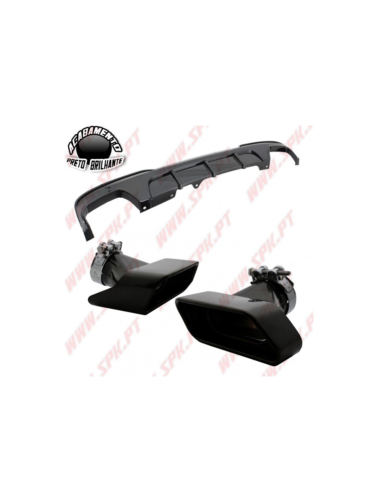 Difusor Traseiro + Ponteiras Black Edition Look M-Performance - BMW F10 / F11 (2010-2017)