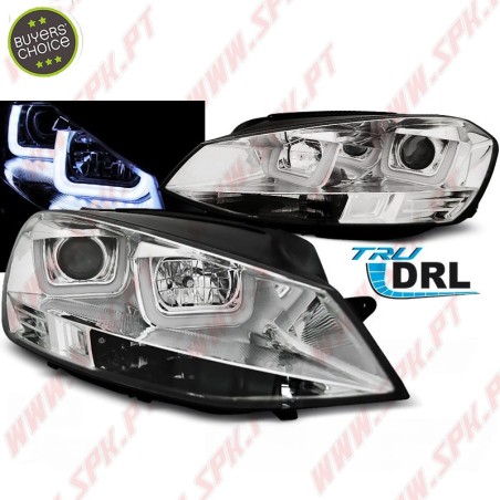 Faróis U-LED / Chrome - VW Golf 7 (2012-2017)