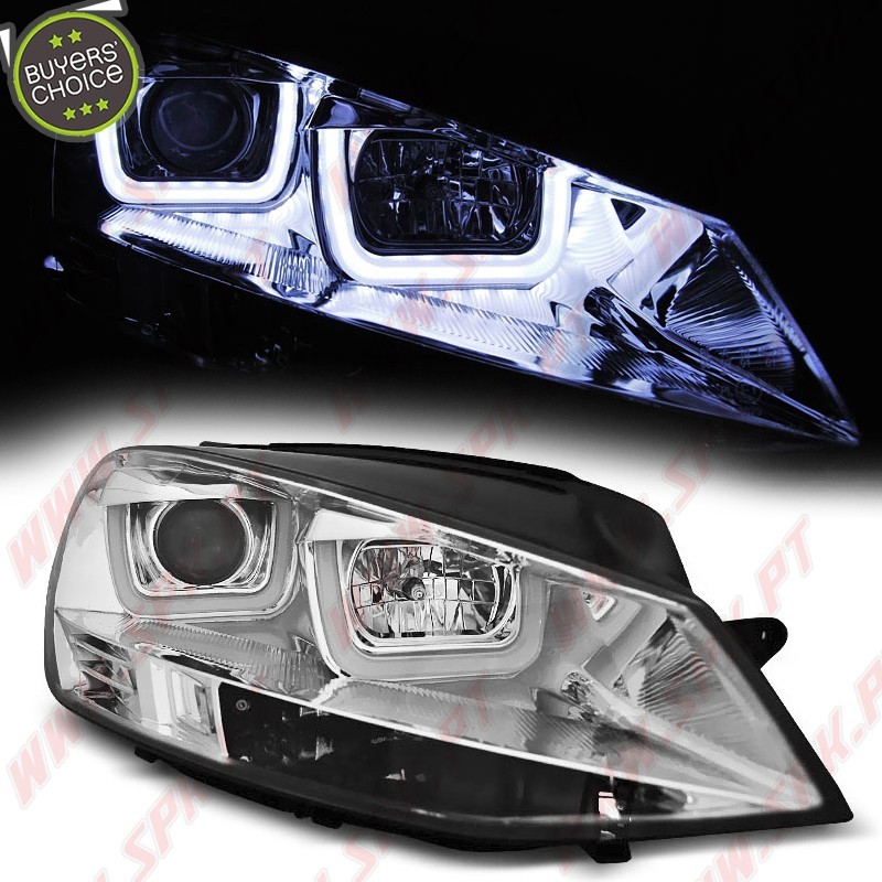 Faróis U-LED / Chrome - VW Golf 7 (2012-2017)