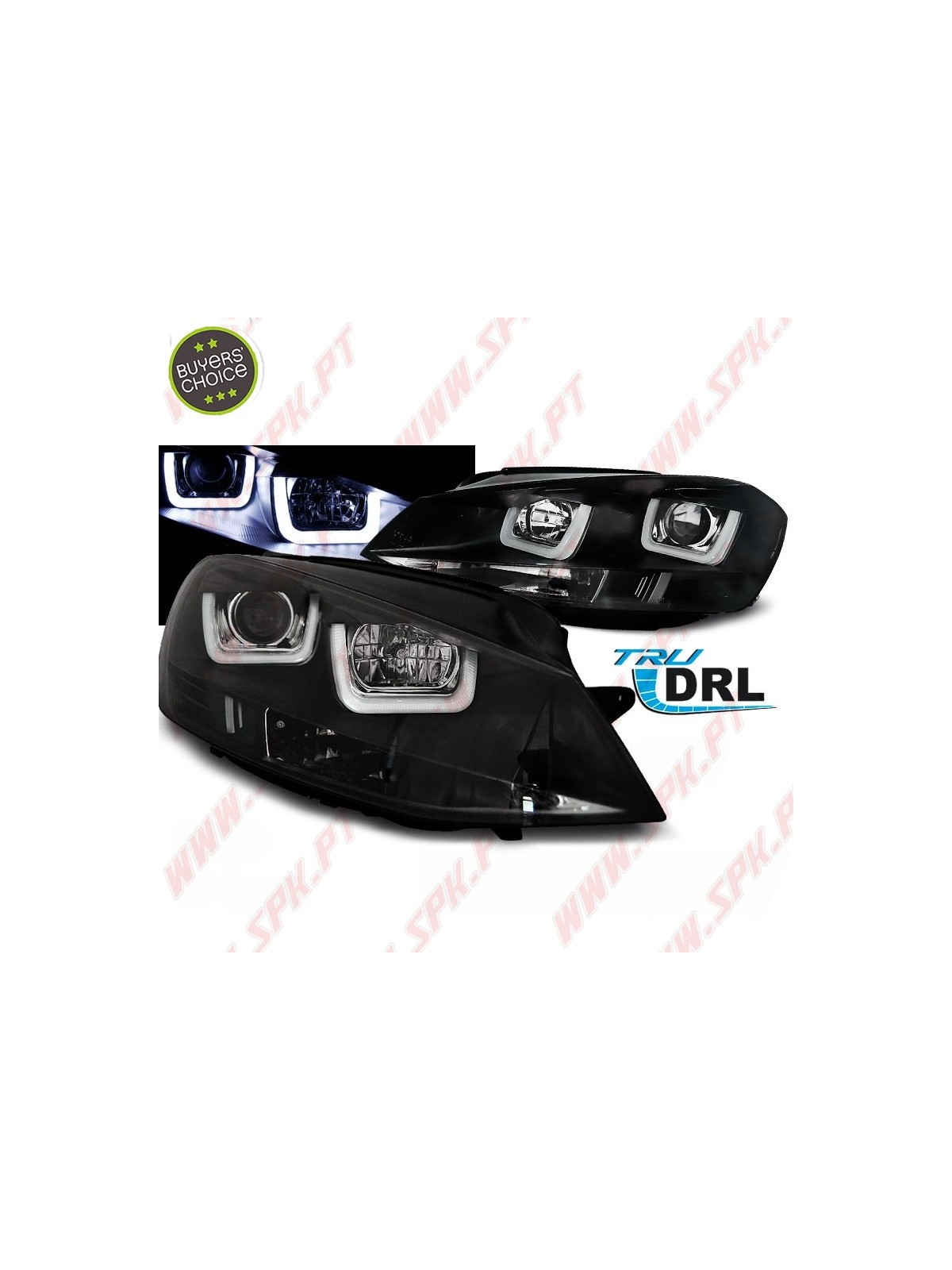 Faróis U-LED / Black - VW Golf 7 (2012-2017) Faróis U-LED / Black - VW Golf 7 (2012-2017)