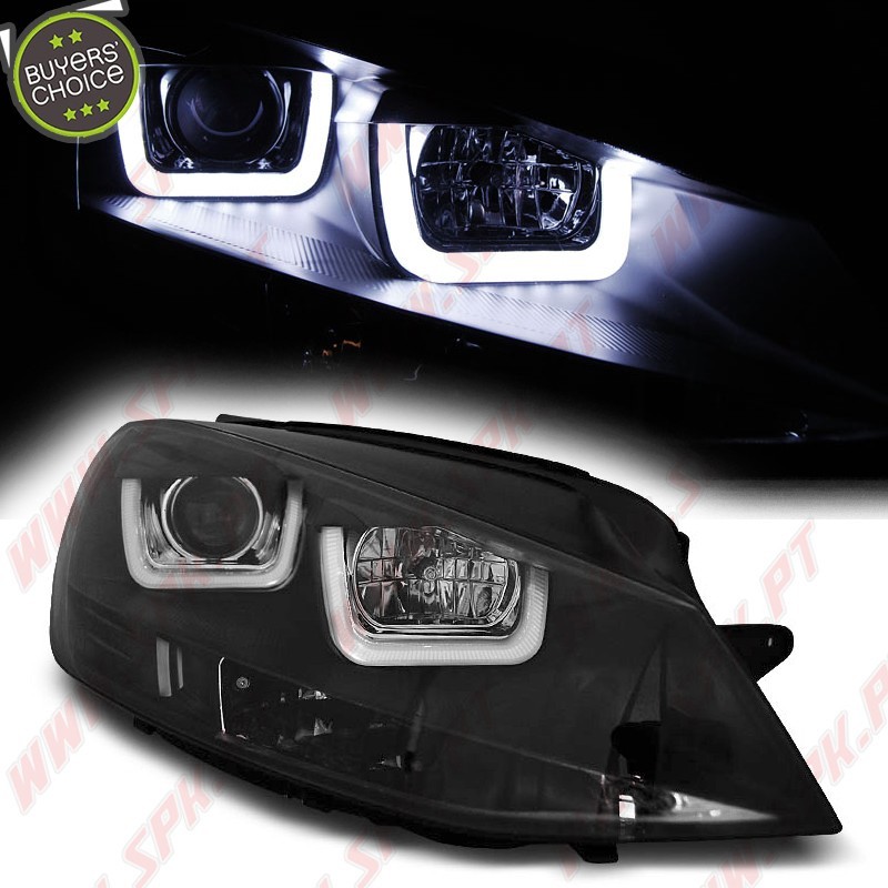 Faróis U-LED / Black - VW Golf 7 (2012-2017) Faróis U-LED / Black - VW Golf 7 (2012-2017)