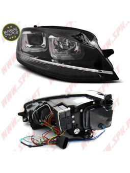 Faróis U-LED "Chrome-Line" / Black - VW Golf 7 (2012-2017)