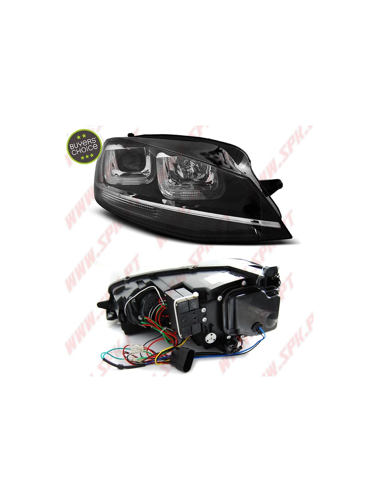 Faróis U-LED "Chrome-Line" / Black - VW Golf 7 (2012-2017)