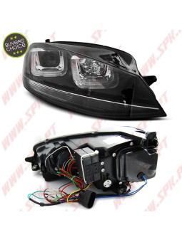Faróis U-LED "Black-Line" / Black - VW Golf 7 (2012-2017)
