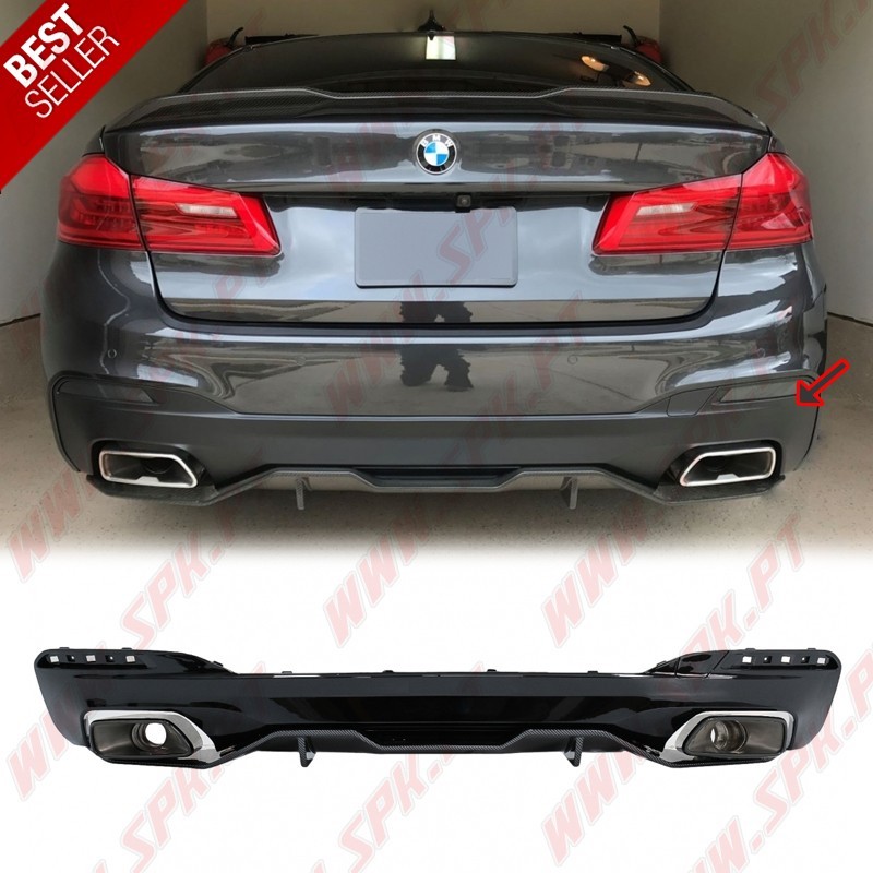 Difusor Traseiro + Ponteiras Black+Carbon Look M-Performance - BMW G30 / G38 (2016-2019)