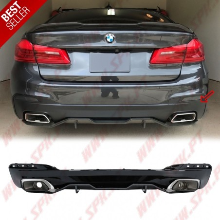 Difusor Traseiro + Ponteiras Black+Carbon Look M-Performance - BMW G30 / G38 (2016-2019)