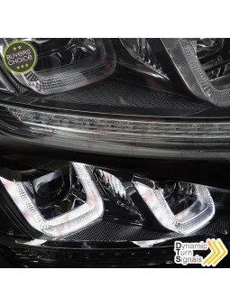 Faróis U-LED Dynamic "Black-Line" / Black - VW Golf 7 (2012-2017)