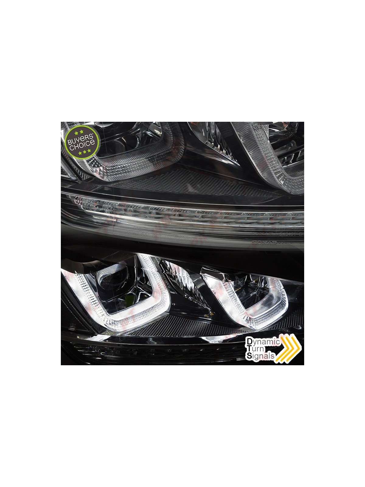 Faróis U-LED Dynamic "Black-Line" / Black - VW Golf 7 (2012-2017) Faróis U-LED Dynamic "Black-Line" / Black - VW Golf 7 (2012-2017)