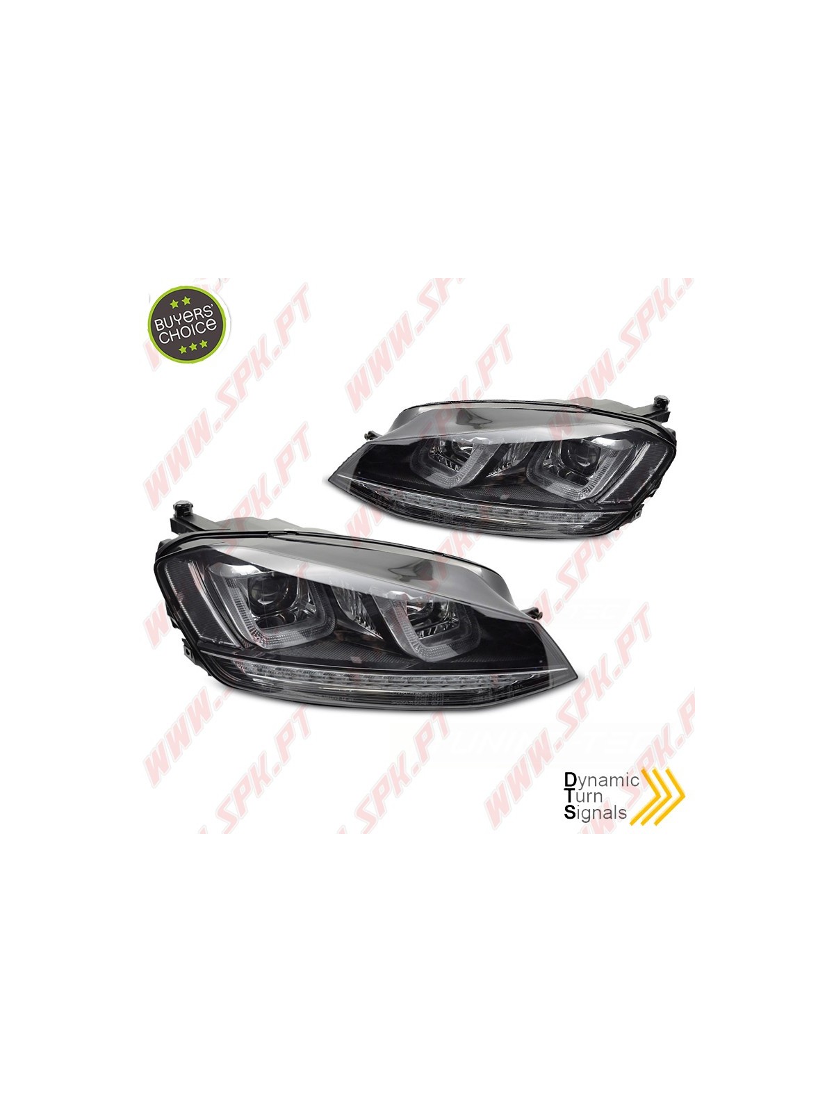 Faróis U-LED Dynamic "Black-Line" / Black - VW Golf 7 (2012-2017) Faróis U-LED Dynamic "Black-Line" / Black - VW Golf 7 (2012-2017)