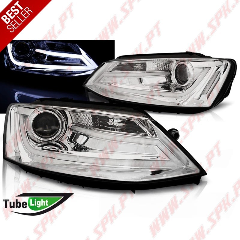 Faróis Tube-Light / Chrome - VW Jetta 6 (2011-2018) Faróis Tube-Light / Chrome - VW Jetta 6 (2011-2018)