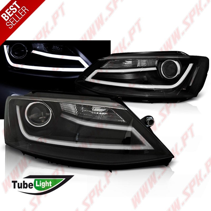 Faróis Tube-Light / Black - VW Jetta 6 (2011-2018)