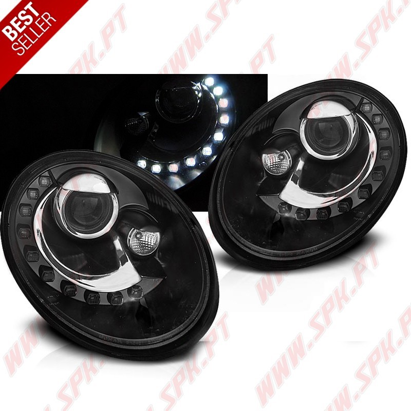 Faróis Daylight LED / Black - VW New Beetle (2006-2012) Faróis Daylight LED / Black - VW New Beetle (2006-2012)