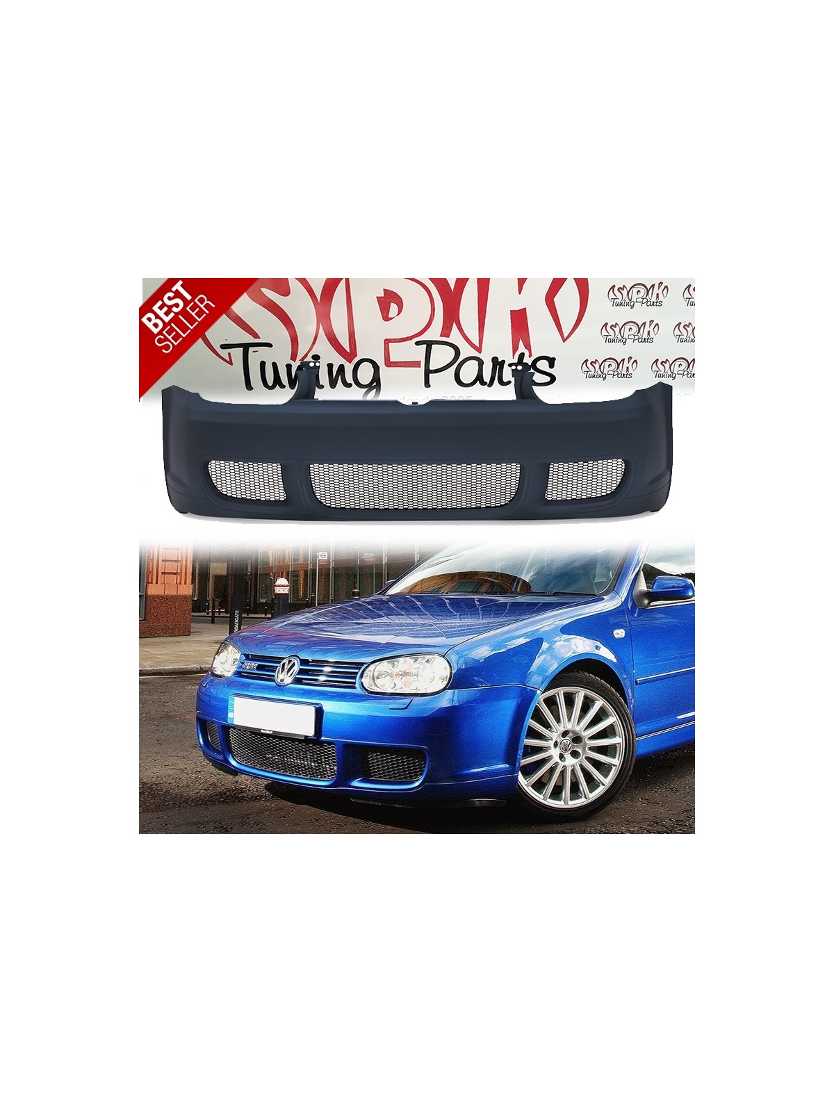 Para-Choques Frontal Look R32 C/Grelhas Favos - VW Golf 4 (1997-2004)