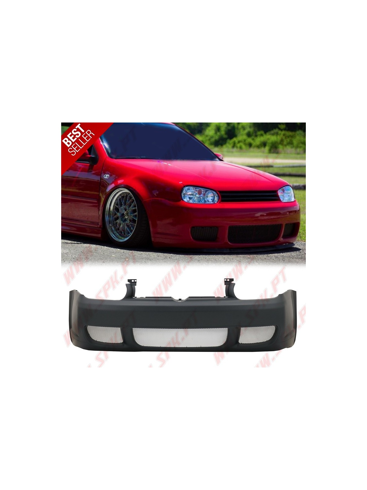 Para-Choques Frontal Look R32 C/Grelhas Alúminio - VW Golf 4 (1997-2004)