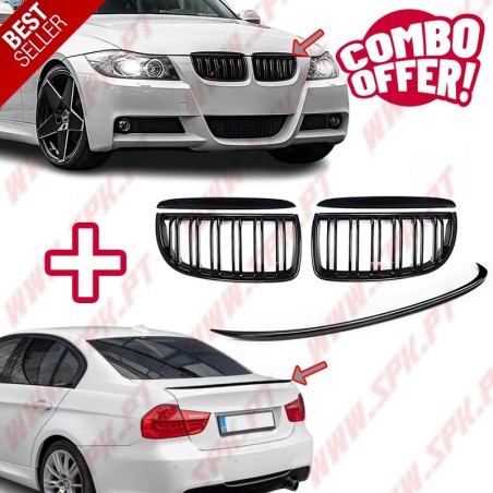 Pack Grelhas + Aileron Traseiro - BMW E90 Sedan (2005-2008)