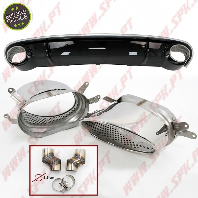 Difusor Traseiro + Ponteiras Look RS4 - Audi A4 B8 Sedan / Avant (2007-2011)