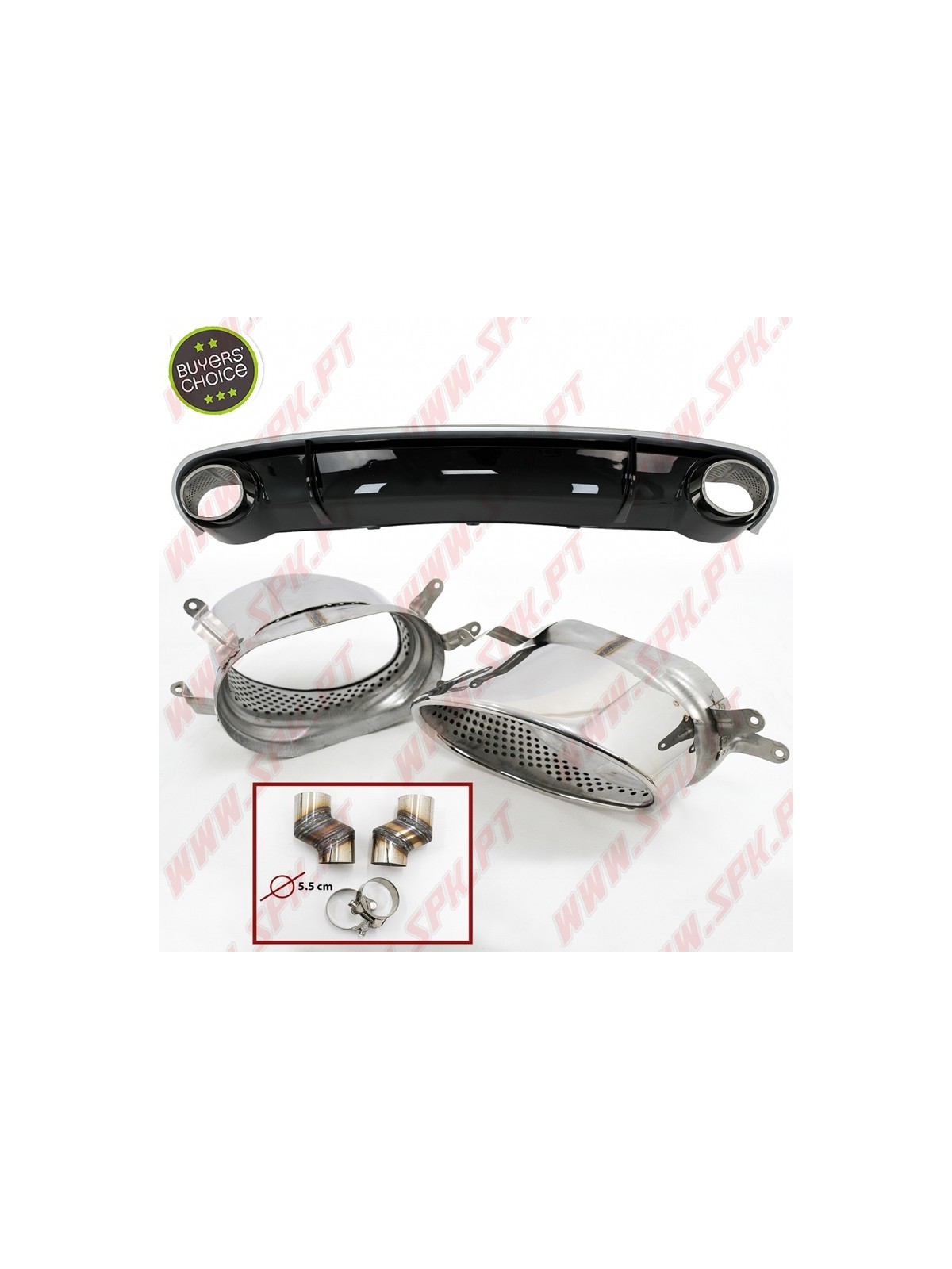 Difusor Traseiro + Ponteiras Look RS4 - Audi A4 B8 Sedan / Avant (2007-2011)