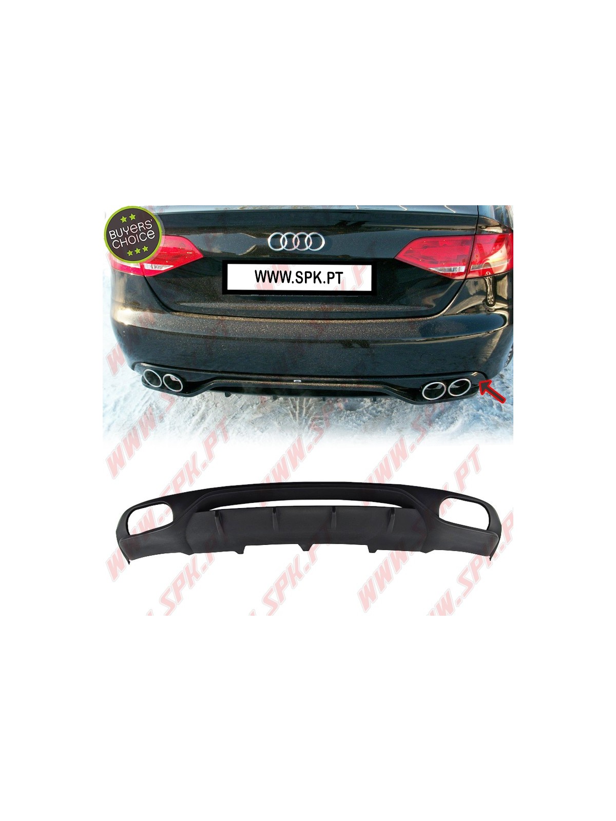 Difusor Traseiro V.3 - Audi A4 B8 Sedan / Avant (2008-2012) Difusor Traseiro V.3 - Audi A4 B8 Sedan / Avant (2008-2012)