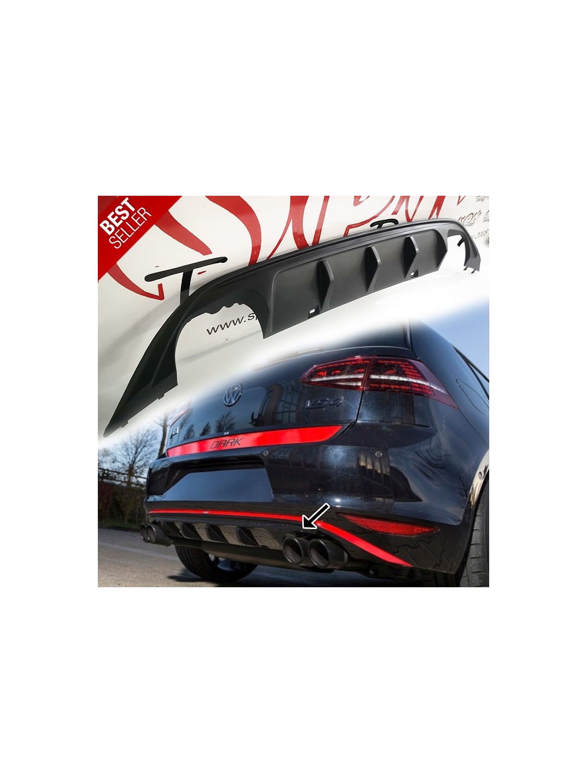 Difusor Traseiro Look ABT - VW Golf 7 (2013-2017) Difusor Traseiro Look ABT - VW Golf 7 (2013-2017)