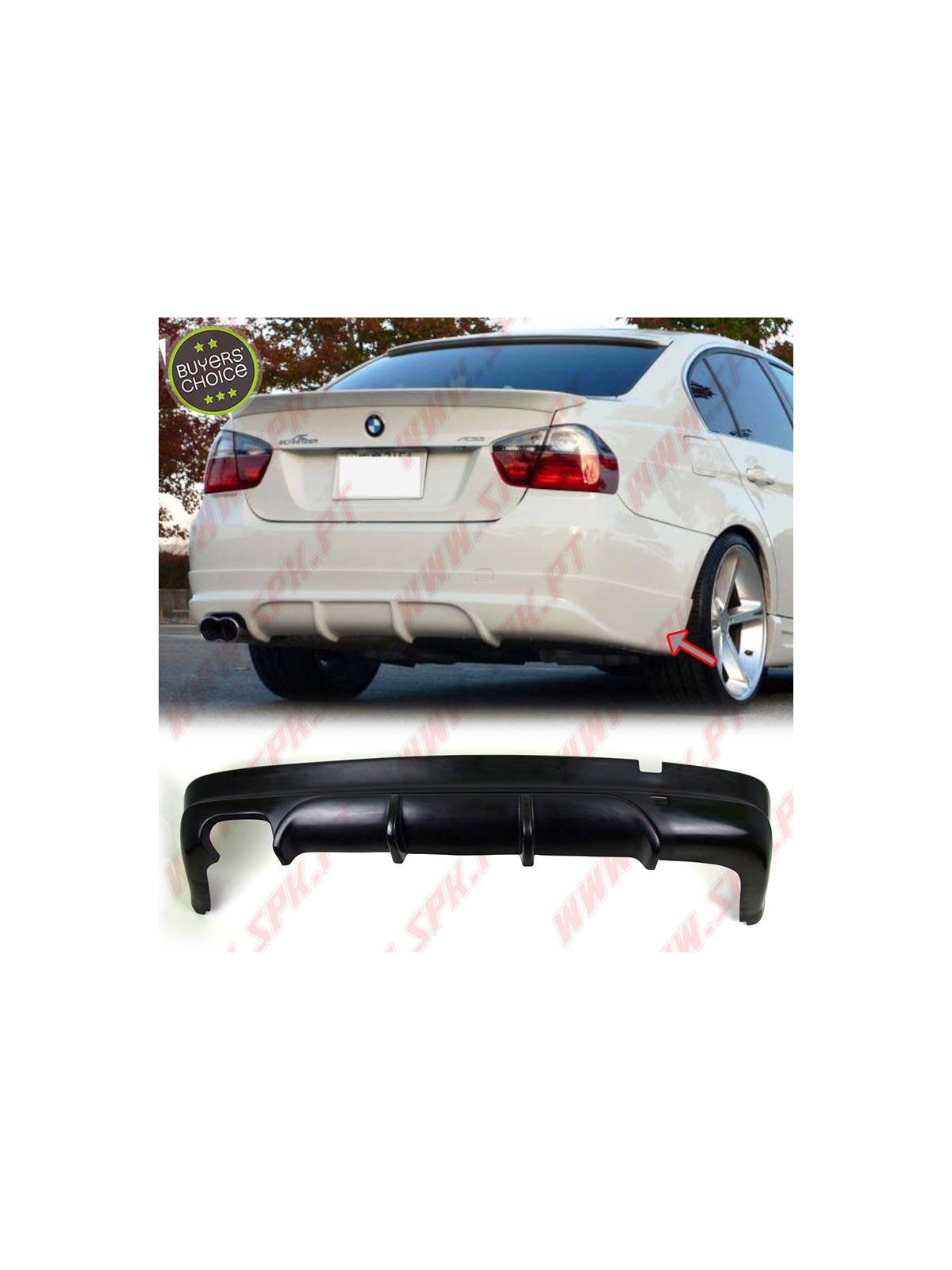 Difusor Traseiro Look AC - BMW E90 / E91 (2005-2011) Difusor Traseiro Look AC - BMW E90 / E91 (2005-2011)