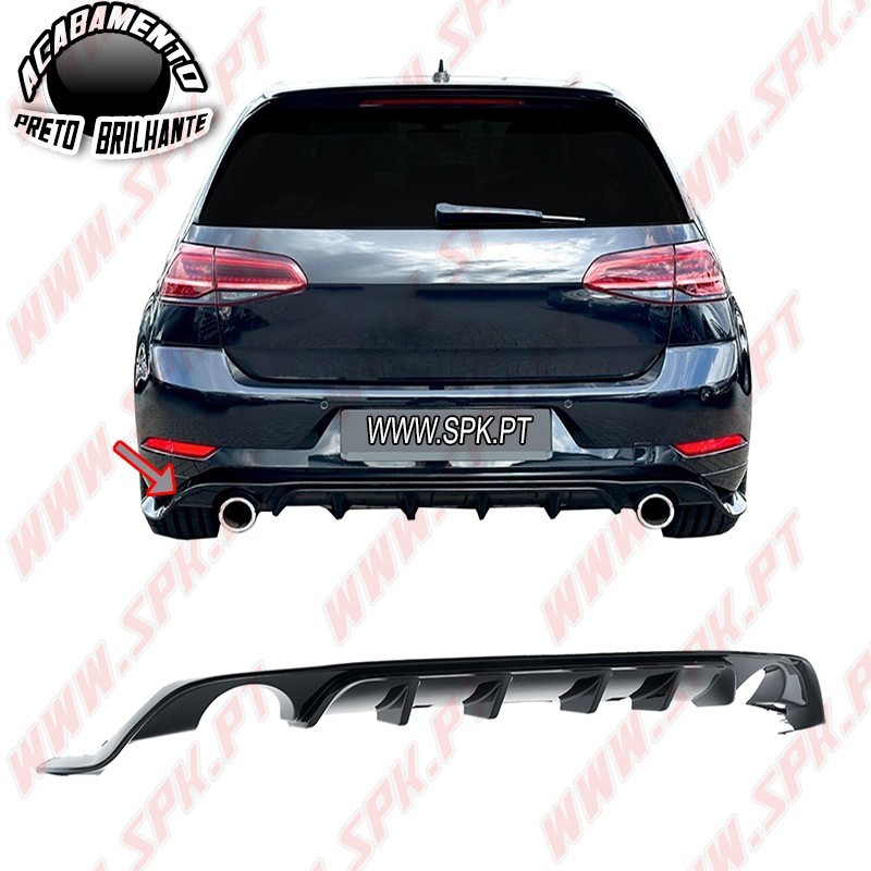 Difusor Traseiro - VW Golf 7.5 Facelift (2017-2019) Difusor Traseiro - VW Golf 7.5 Facelift (2017-2019)