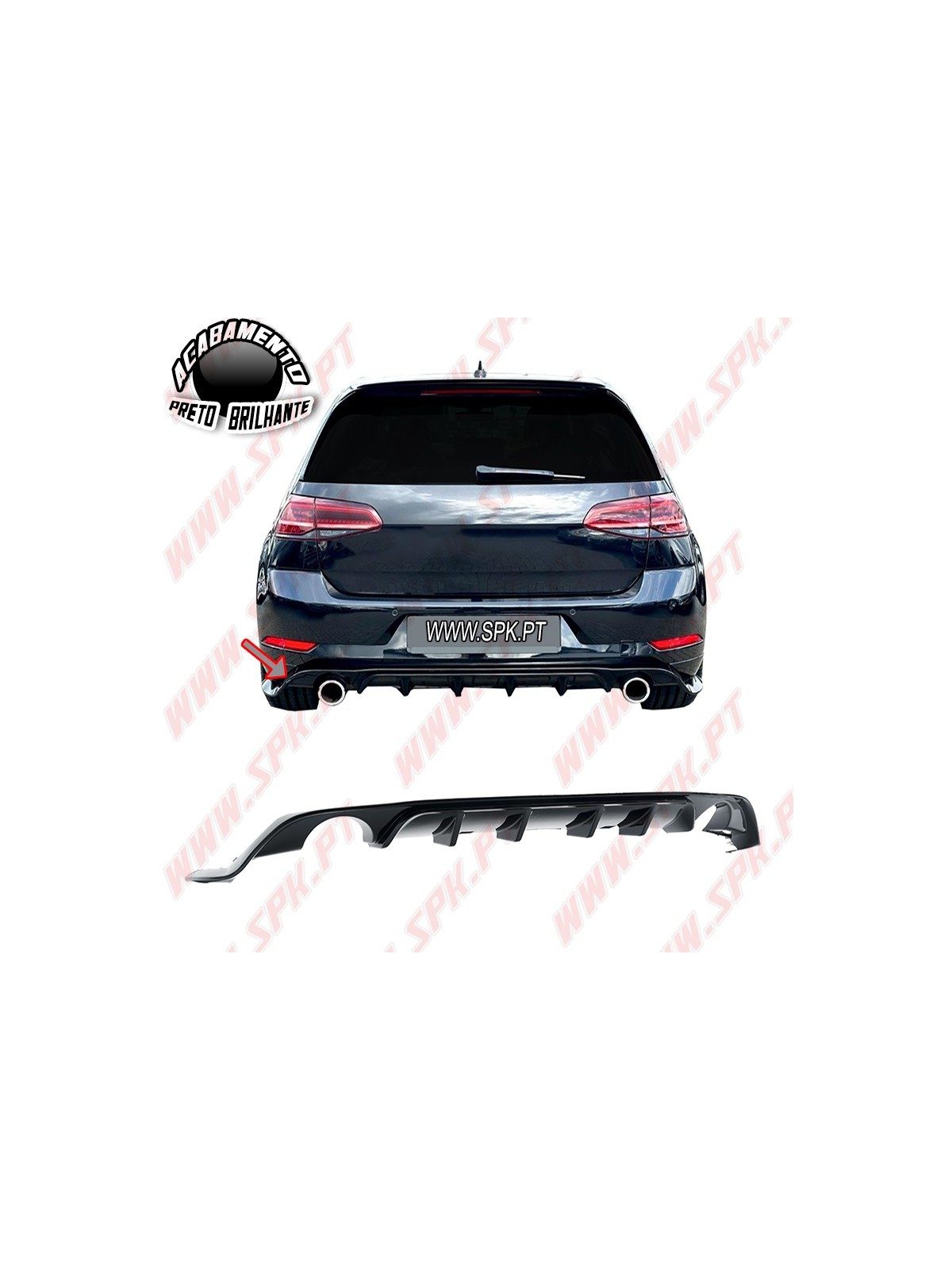 Difusor Traseiro - VW Golf 7.5 Facelift (2017-2019) Difusor Traseiro - VW Golf 7.5 Facelift (2017-2019)