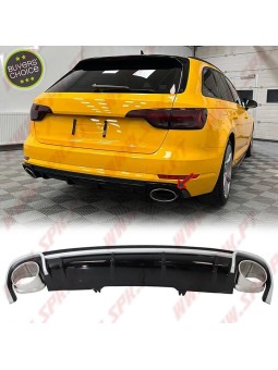 Difusor Traseiro + Ponteiras Look RS4 - Audi A4 B9 Sedan / Avant (2016-2018)