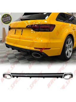 Difusor Traseiro + Ponteiras Look RS4 - Audi A4 B9 Sedan / Avant (2016-2018)