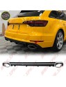 Difusor Traseiro + Ponteiras Look RS4 - Audi A4 B9 Sedan / Avant (2016-2018)