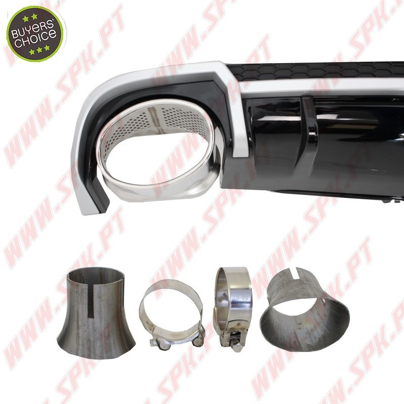 Difusor Traseiro + Ponteiras Look RS4 - Audi A4 B9 Sedan / Avant (2016-2018)