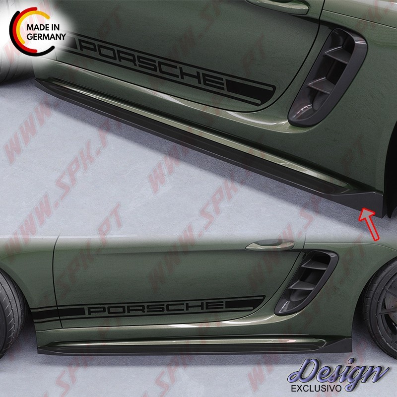Pack Lip Spoiler Frontal + Embaladeiras Laterais - Porsche 718 Boxster 982 / 718 Cayman 982 (2016-)