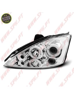Faróis Angel Eyes LED / Chrome - Ford Focus 1 (1998-2001)
