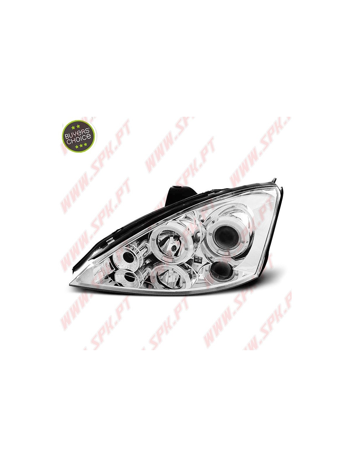 Faróis Angel Eyes LED / Chrome - Ford Focus 1 (1998-2001)