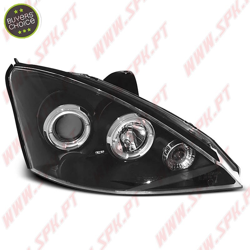 Faróis Angel Eyes LED / BLack - Ford Focus 1 (1998-2001) Faróis Angel Eyes LED / BLack - Ford Focus 1 (1998-2001)