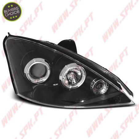 Faróis Angel Eyes LED / BLack - Ford Focus 1 (1998-2001)