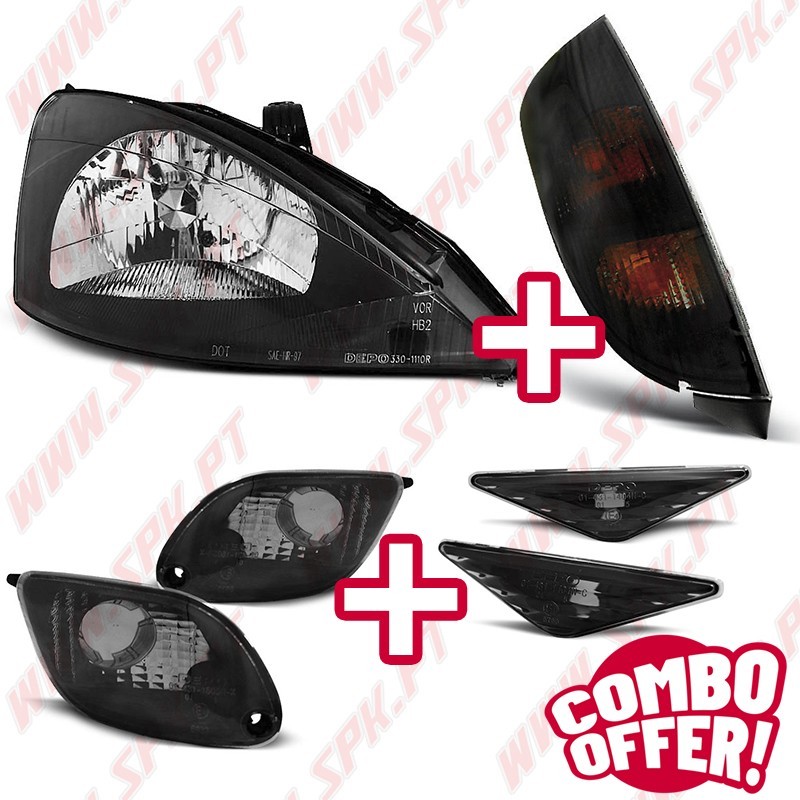 Pack Faróis + Farolins + Piscas Smoke - Ford Focus 1 (1998-2001)