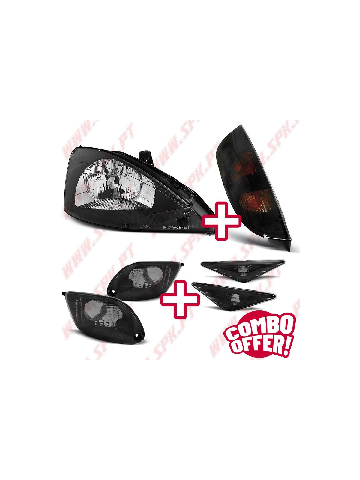Pack Faróis + Farolins + Piscas Smoke - Ford Focus 1 (1998-2001)