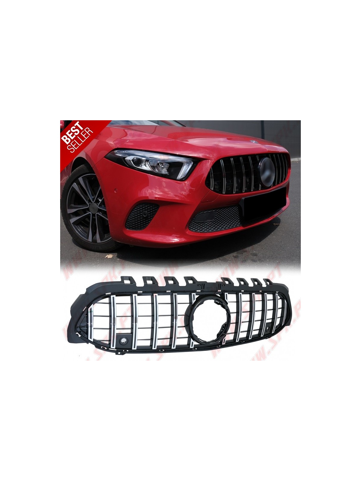 Grelha Frontal Look GTR Black+Chrome - Mercedes W177 / V177 (2018-2022)