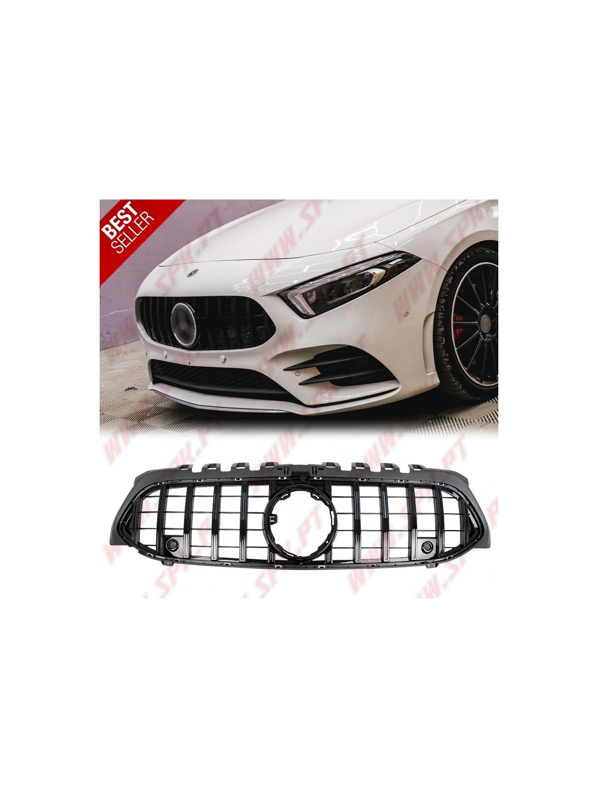 Grelha Frontal Look GTR Full Black - Mercedes W177 / V177 (2018-2022)